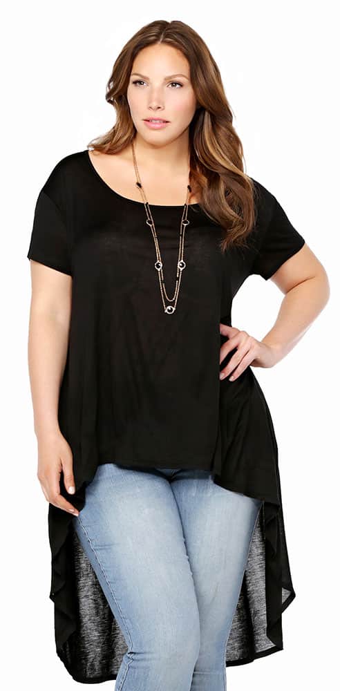 Dramatic hi-lo tunic top