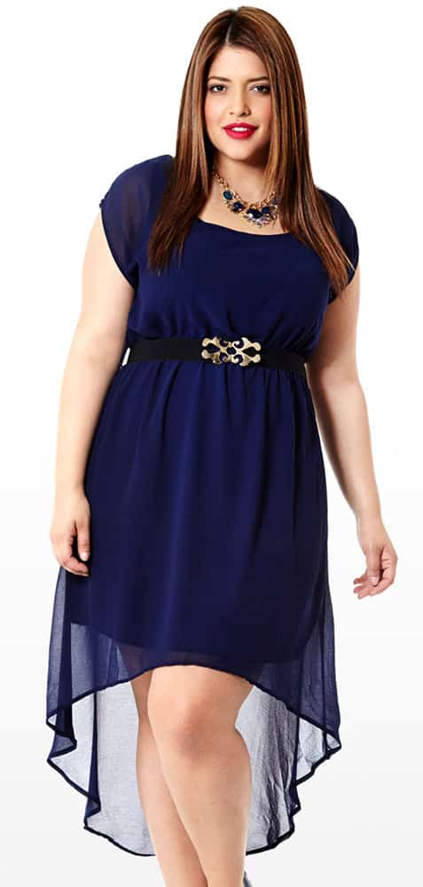 Blue hi-lo dress