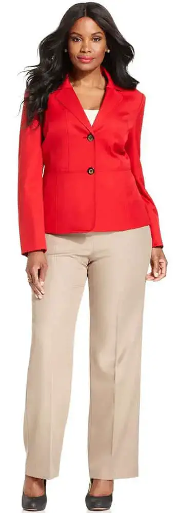 Plus Size Women's Red Suits, Plus Size Tailoring