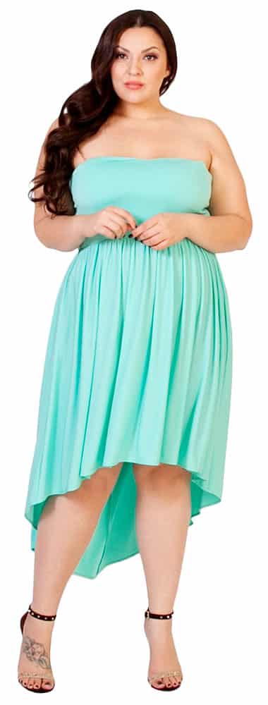 Hi-lo strapless dress