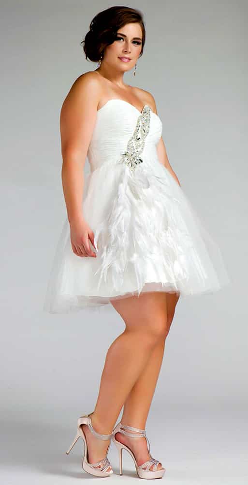 plus size mini wedding dress