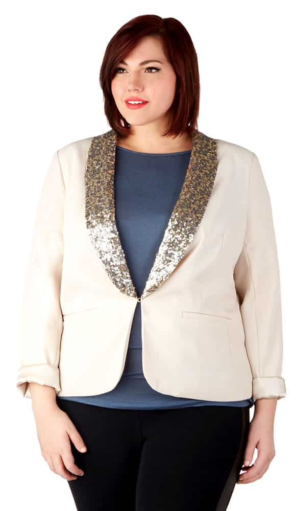 blazer silk sequins