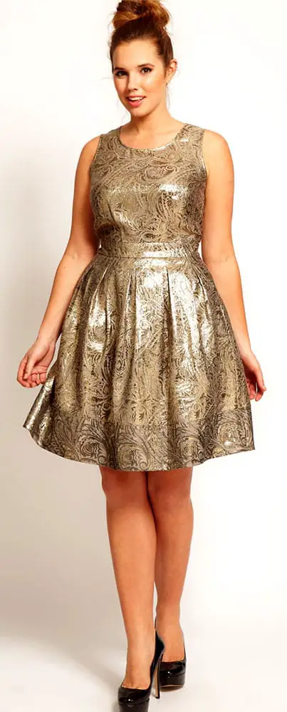 brocade dress gold