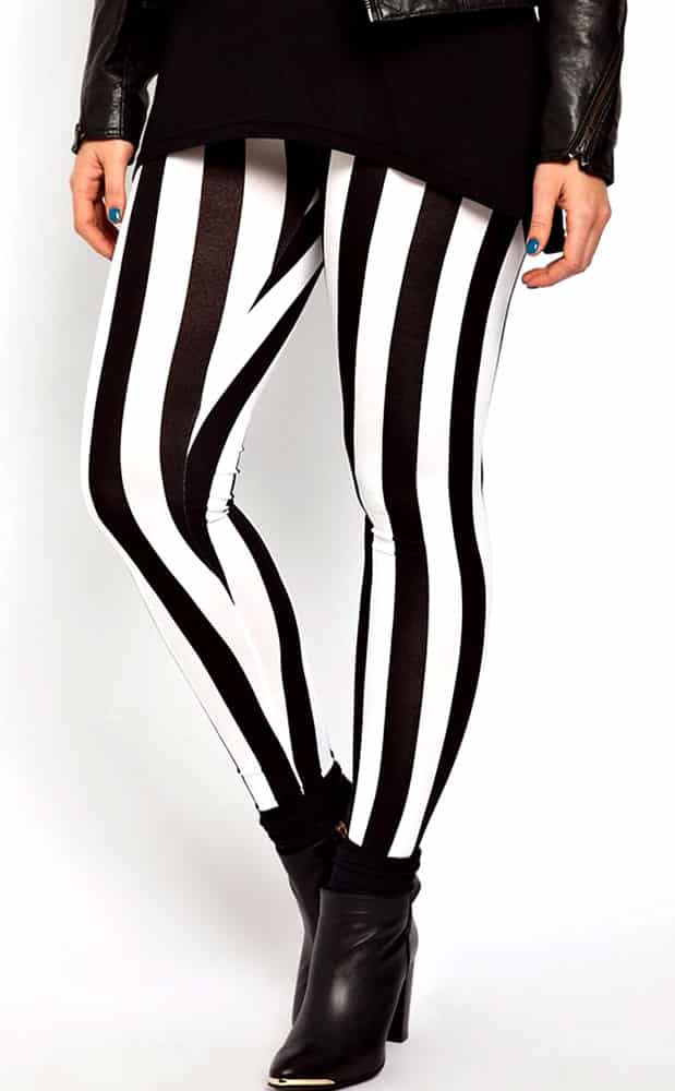 Black and White striped leggings