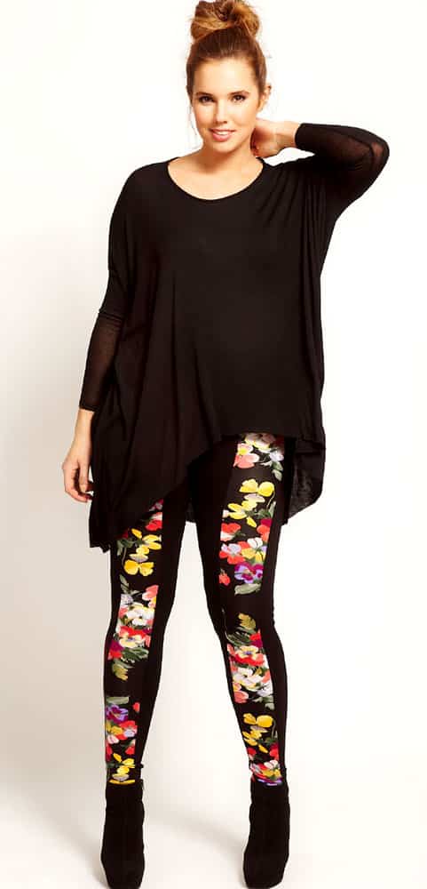 Floral band tights