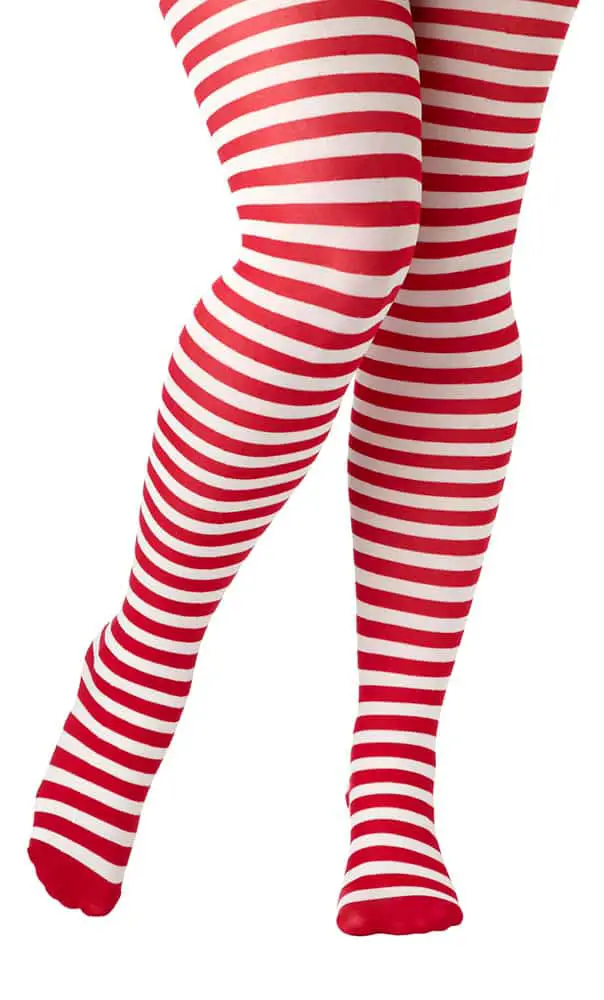 Red and White stripe tights
