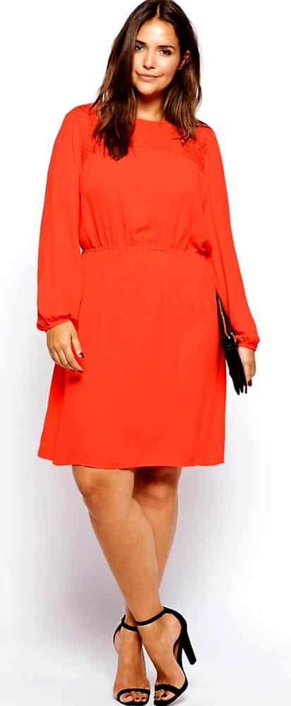 Long Sleeve Orange Dress