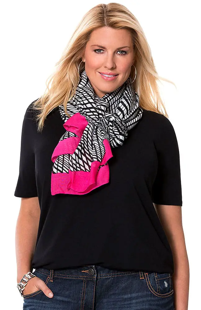 Black and White and Pink Scarf