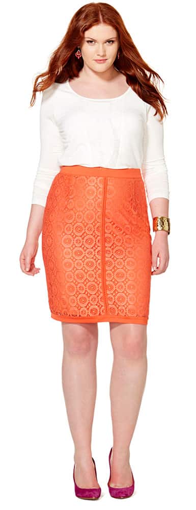 Orange accent skirt