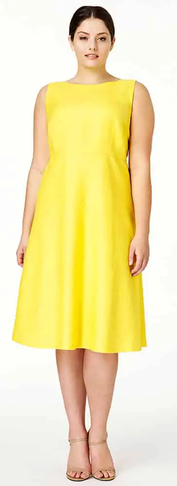 Light yellow plus size party dress