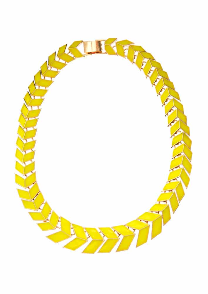 Yellow scale collar necklace