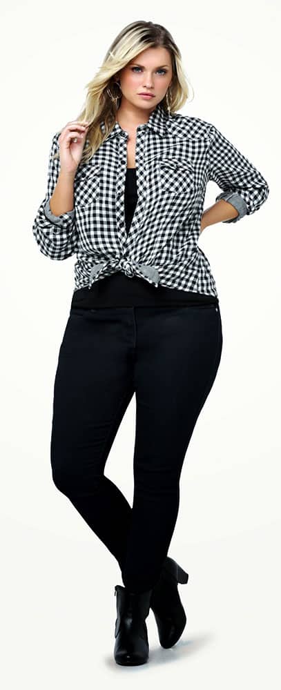 Gingham Front Tie Shirt