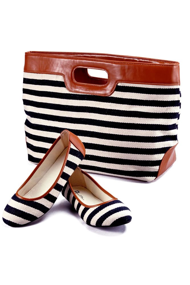 nautical striped bag shoes