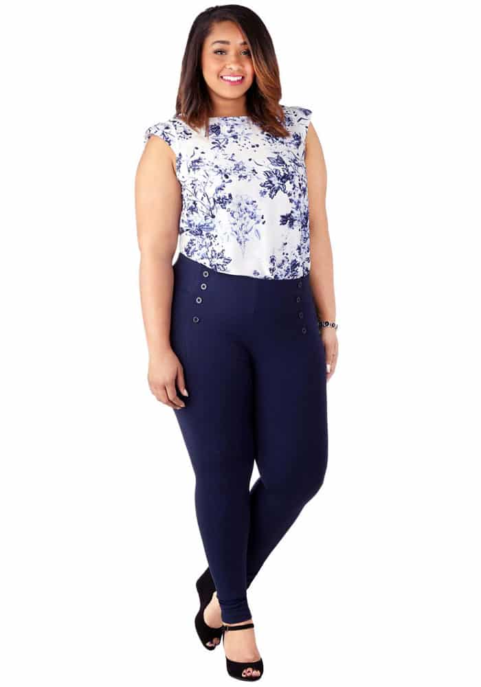 navy nautical pants - CurvyPlus