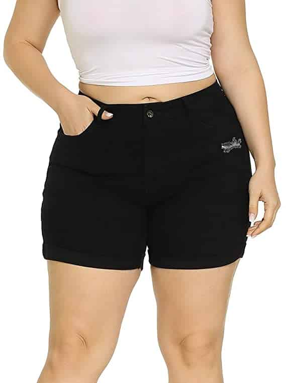 Plus Size Contoured Waist Shorts 02