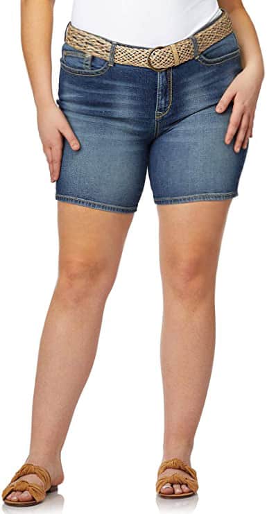 Plus Size High Rise Cargo Denim Shorts - Blue – Curvy Sense