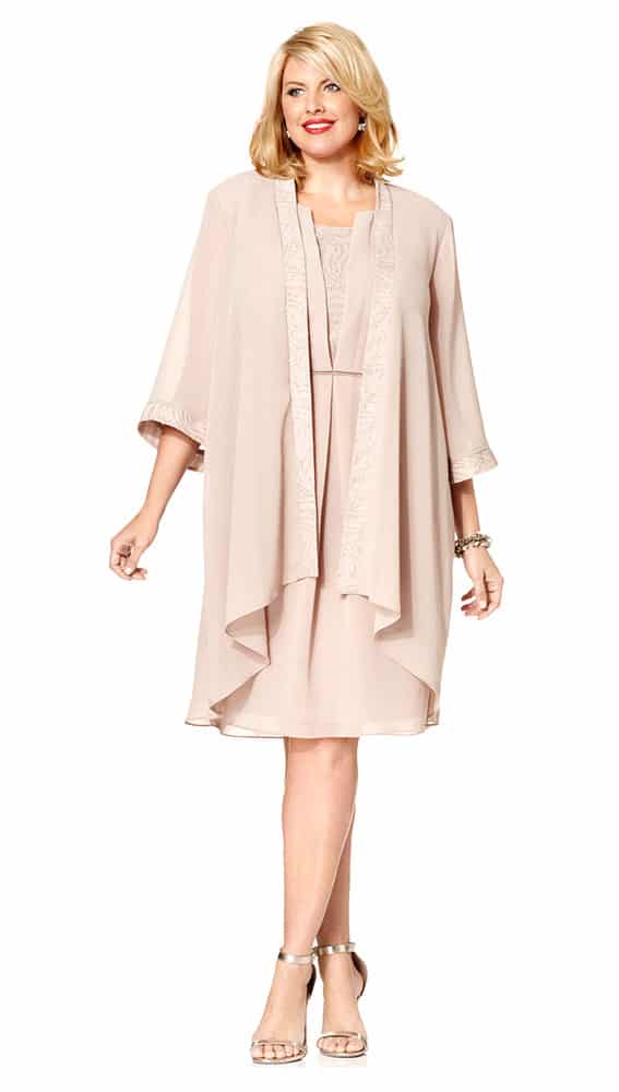 chiffon dress and jacket