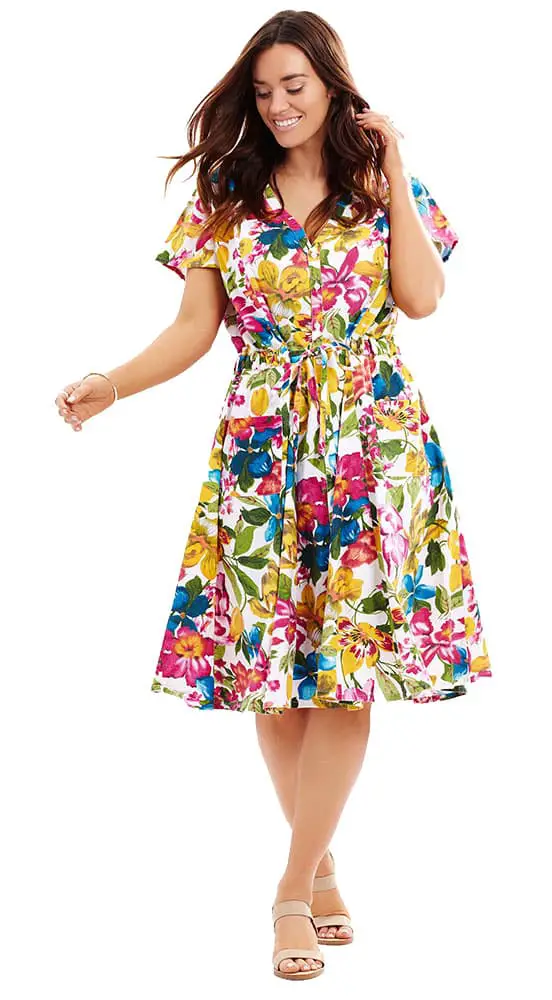 floral short sleeve dress