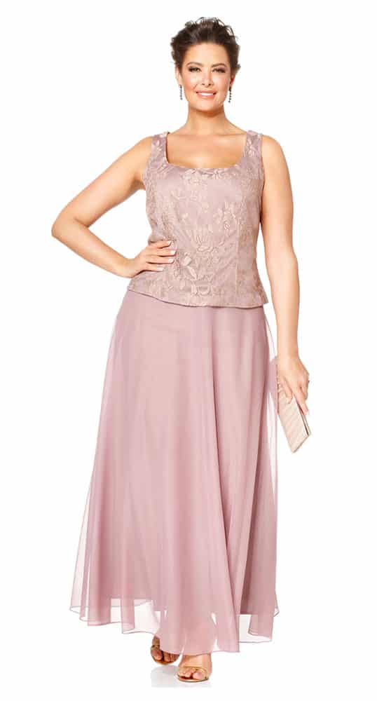 lilac chiffon two piece