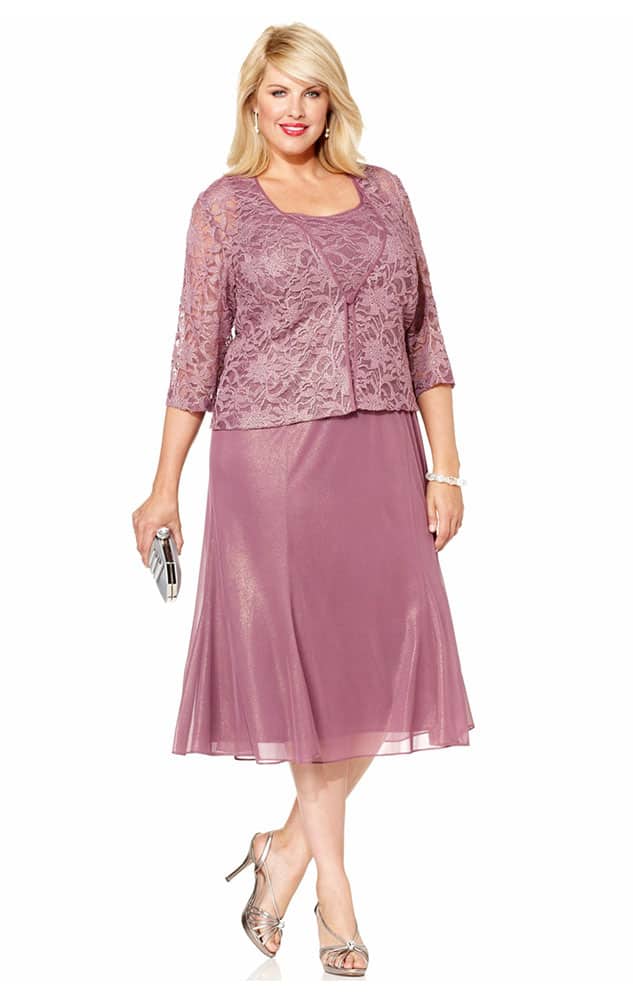 lilac lace dress - CurvyPlus