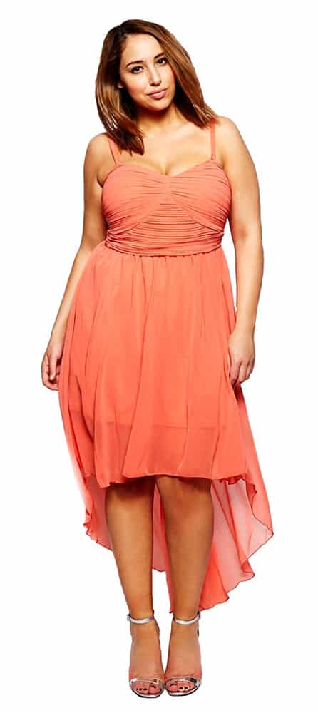 peach chiffon cocktail dress