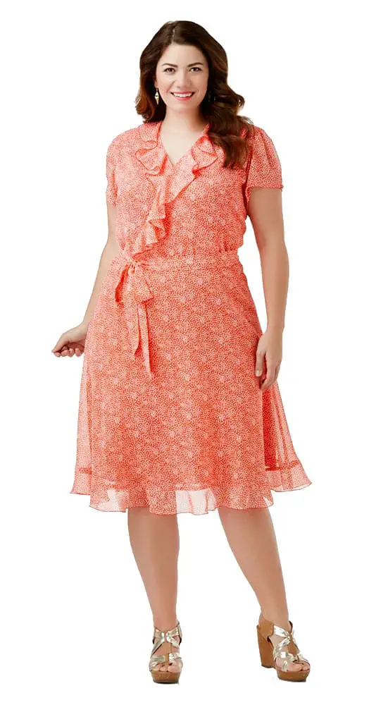 peach chiffon lace dress