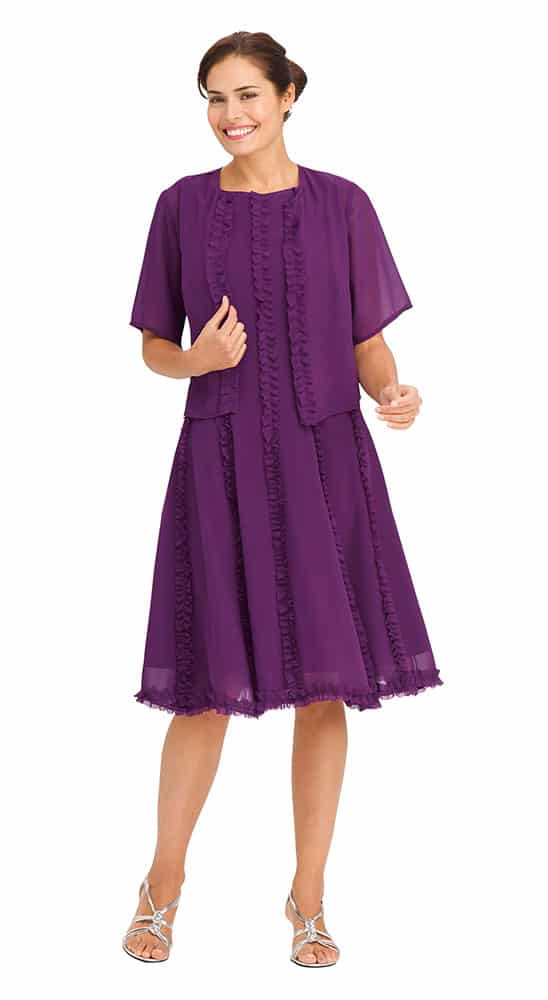 plum chiffon dress