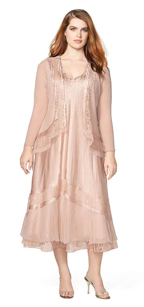 rose silk cocktail dress
