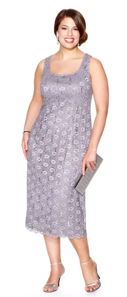 silver lilac lace cocktail dress