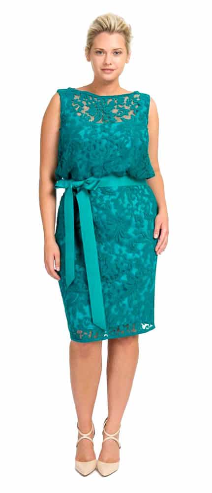 turquoise lace cocktail dress - CurvyPlus