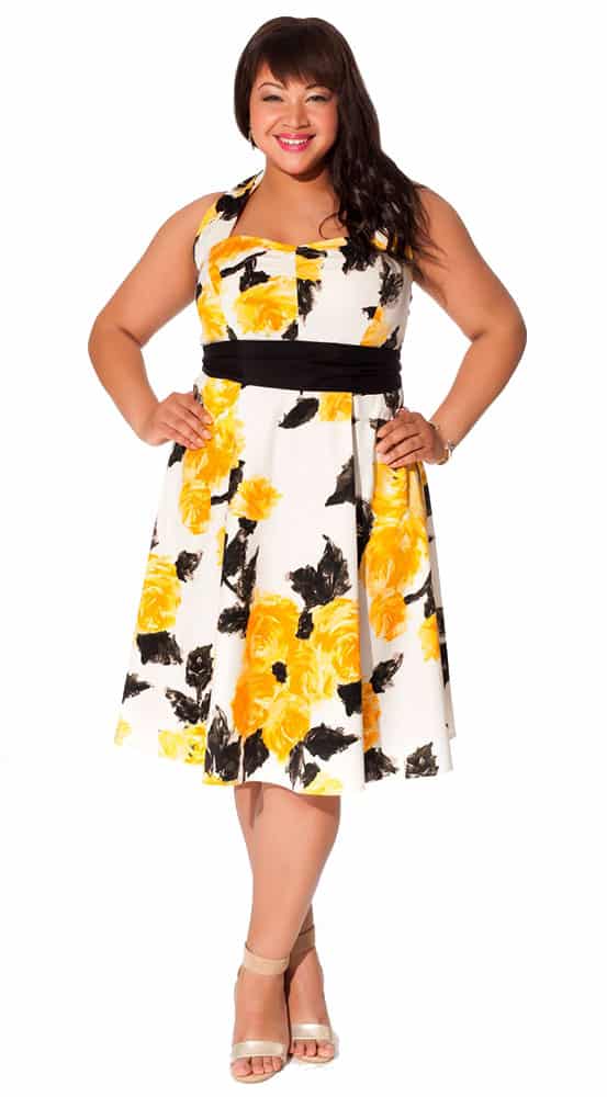 yellow floral dress