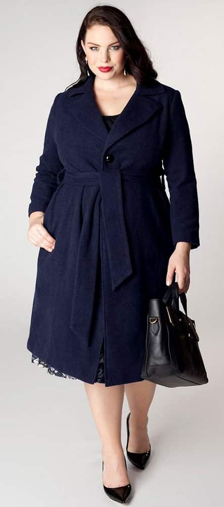 Navy blue hotsell plus size coat