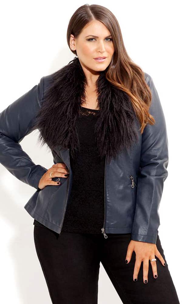 Plus Size Leather Jacket 01