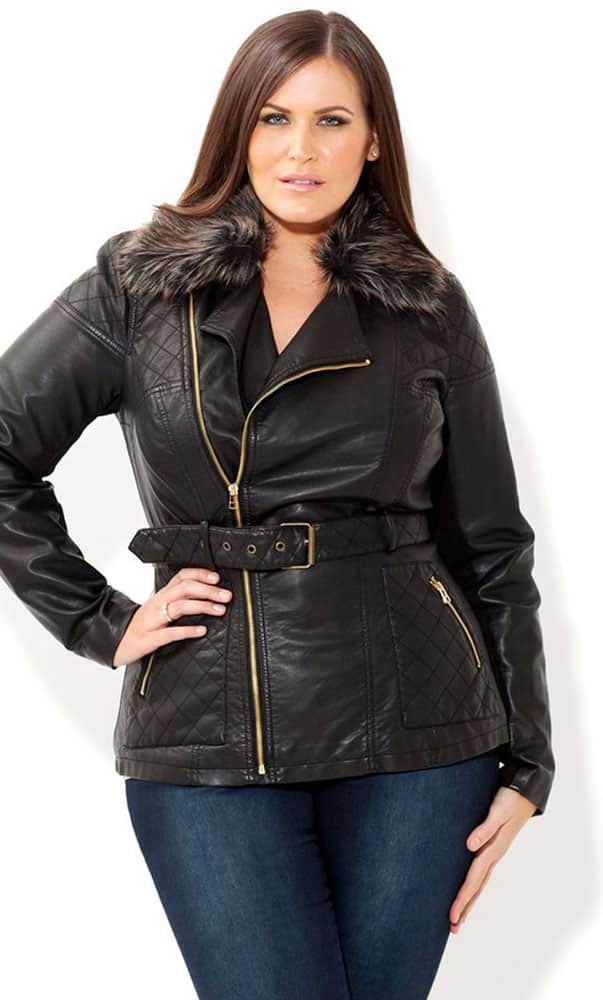 plus size leather coats