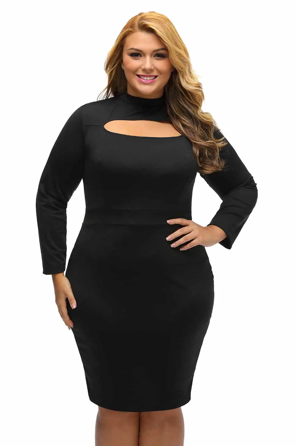 Long bodycon dresses plus size for church online from