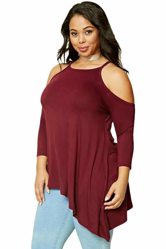 plus size burgundy shirt