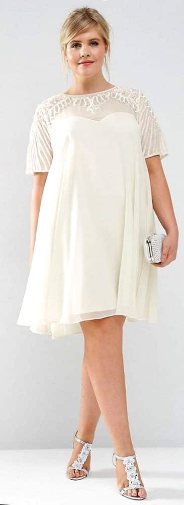 casual white dress plus size