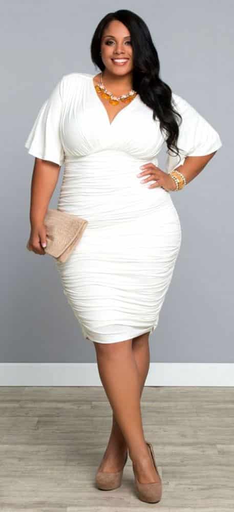 plus size white bodycon dresses