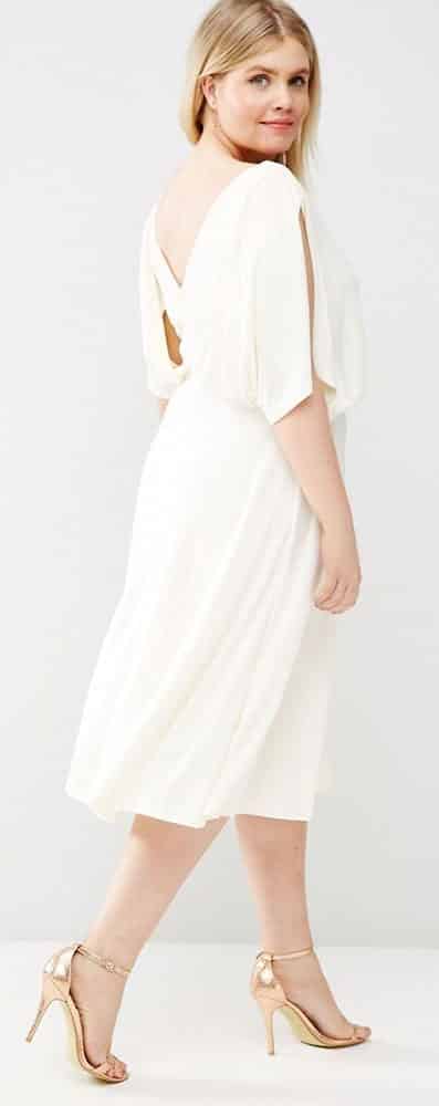 Plus Size Empire Waist White Dress 02