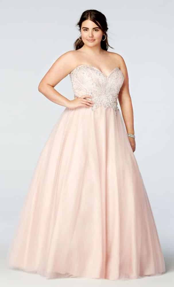 best evening gown style for plus size