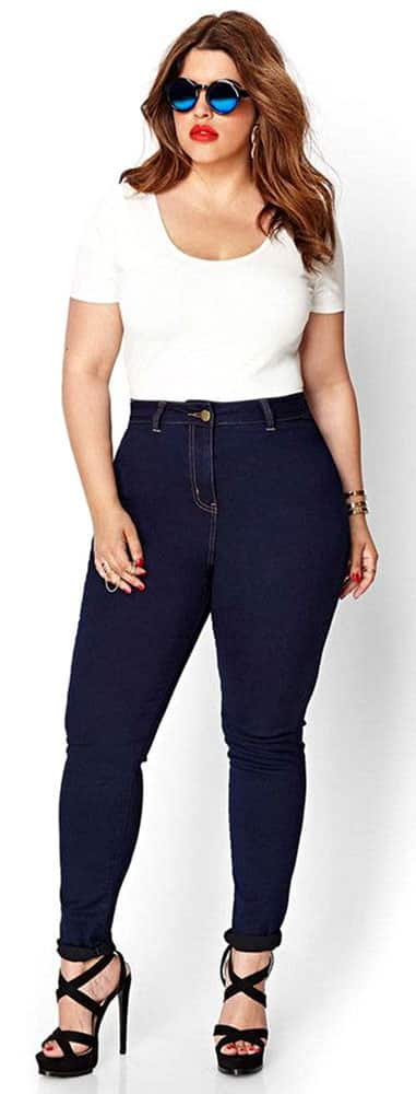 Plus Size High Waisted Jeans 03