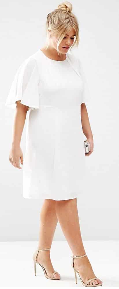 Plus size white dress hotsell with cape