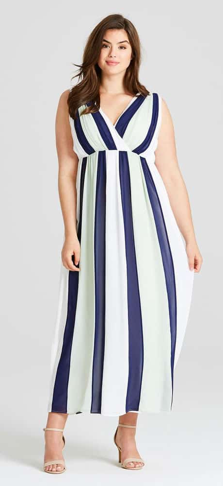 plus size vertical striped dress