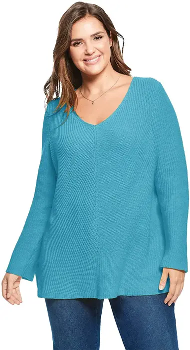 Imily Bela Women's Oversized Tunic Fall Slouchy Long Sleeve Ribbed Knit  Side Slit Pullover Jumper Sweater, Blue, Small at  Women's Clothing  store