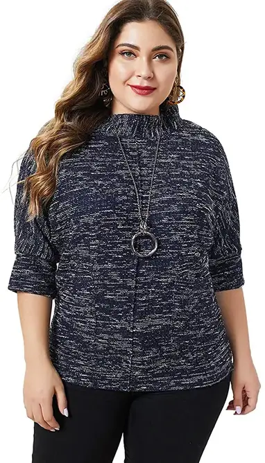 ALLEGRACE Womens Plus Size Sweater Fall Lightweight Pullover Sweaters Long  Sleeve Tops Tunic
