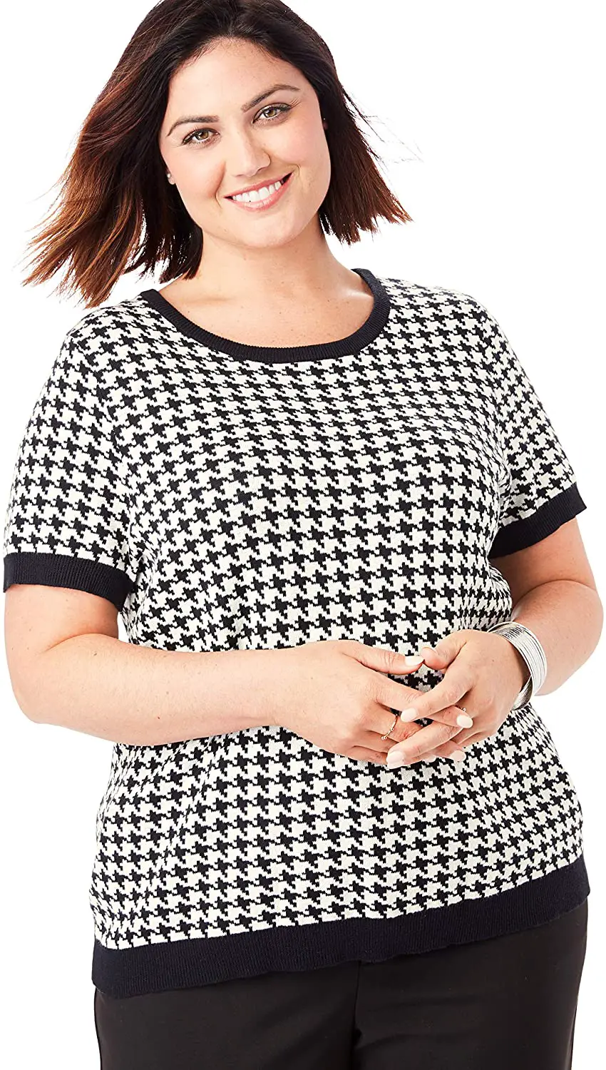 Plus Size Houndstooth Sweater 02