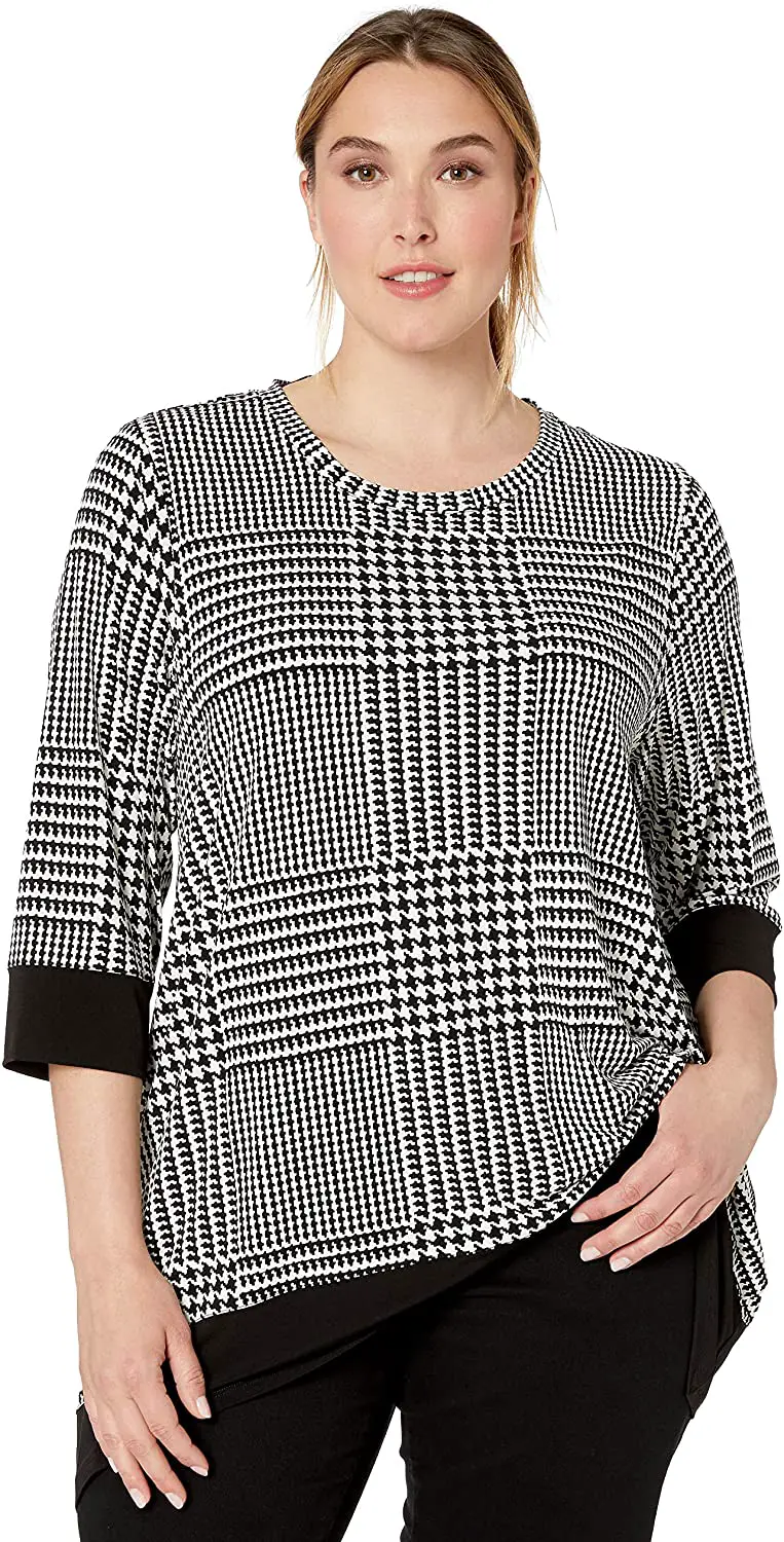 Plus Size Houndstooth Sweater 03