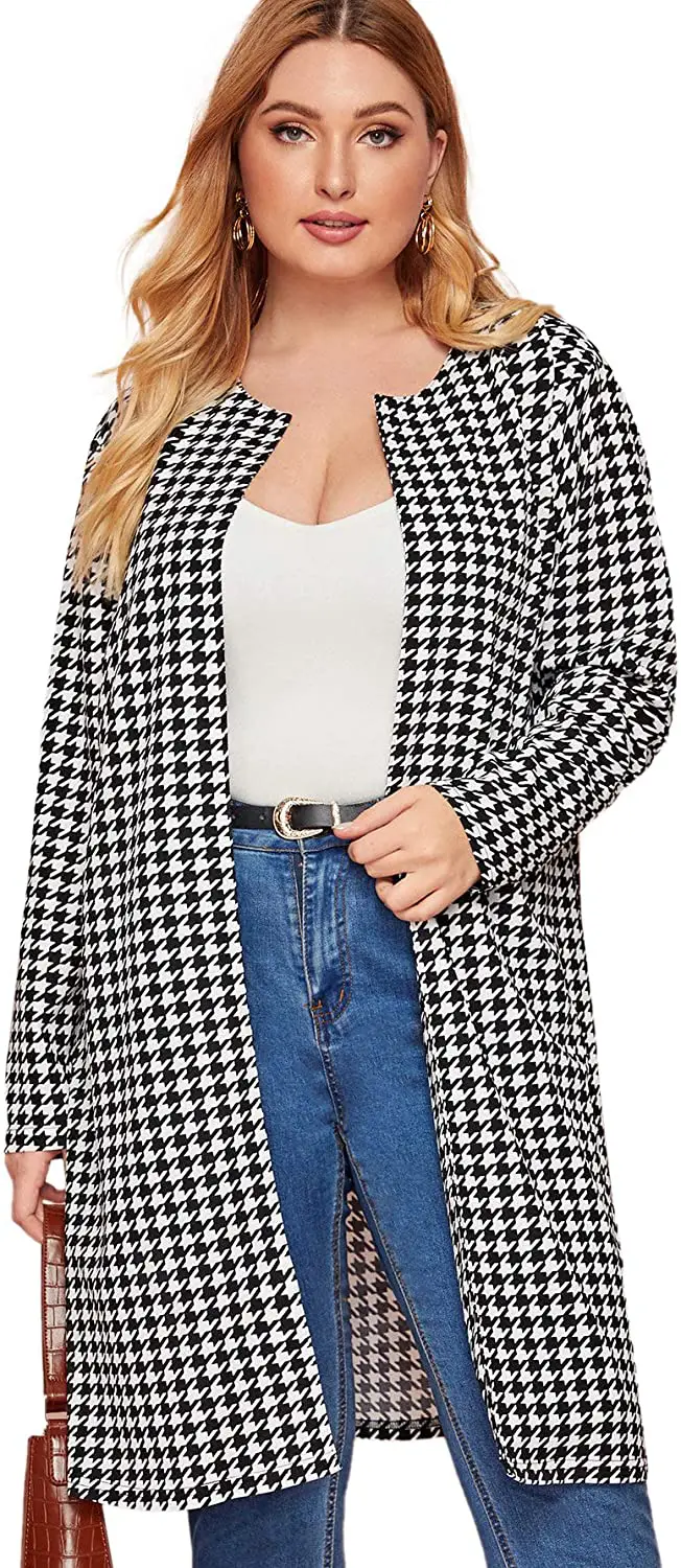 Plus Size Houndstooth Sweater 07