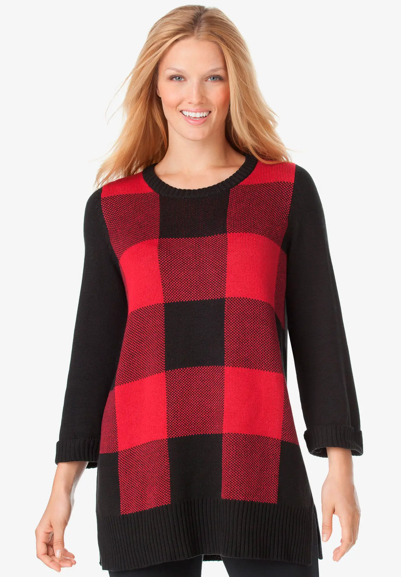 Plus Size Plaid Sweater 11