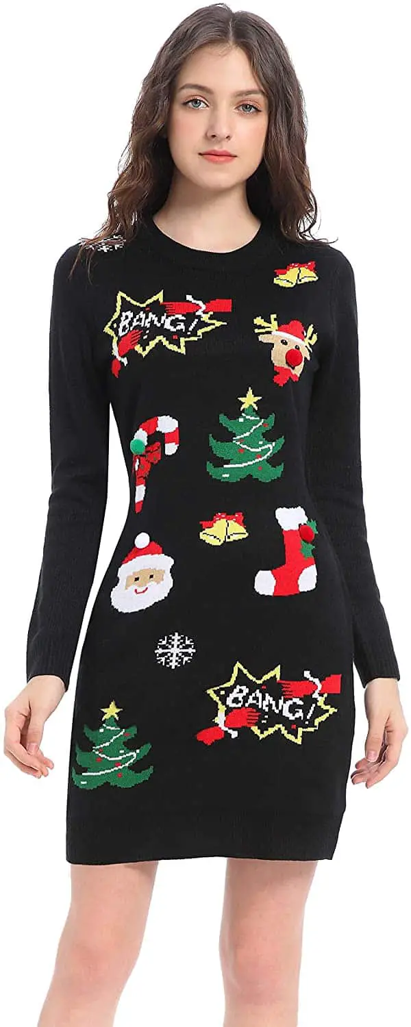 Ugly christmas sweater sale dress plus size